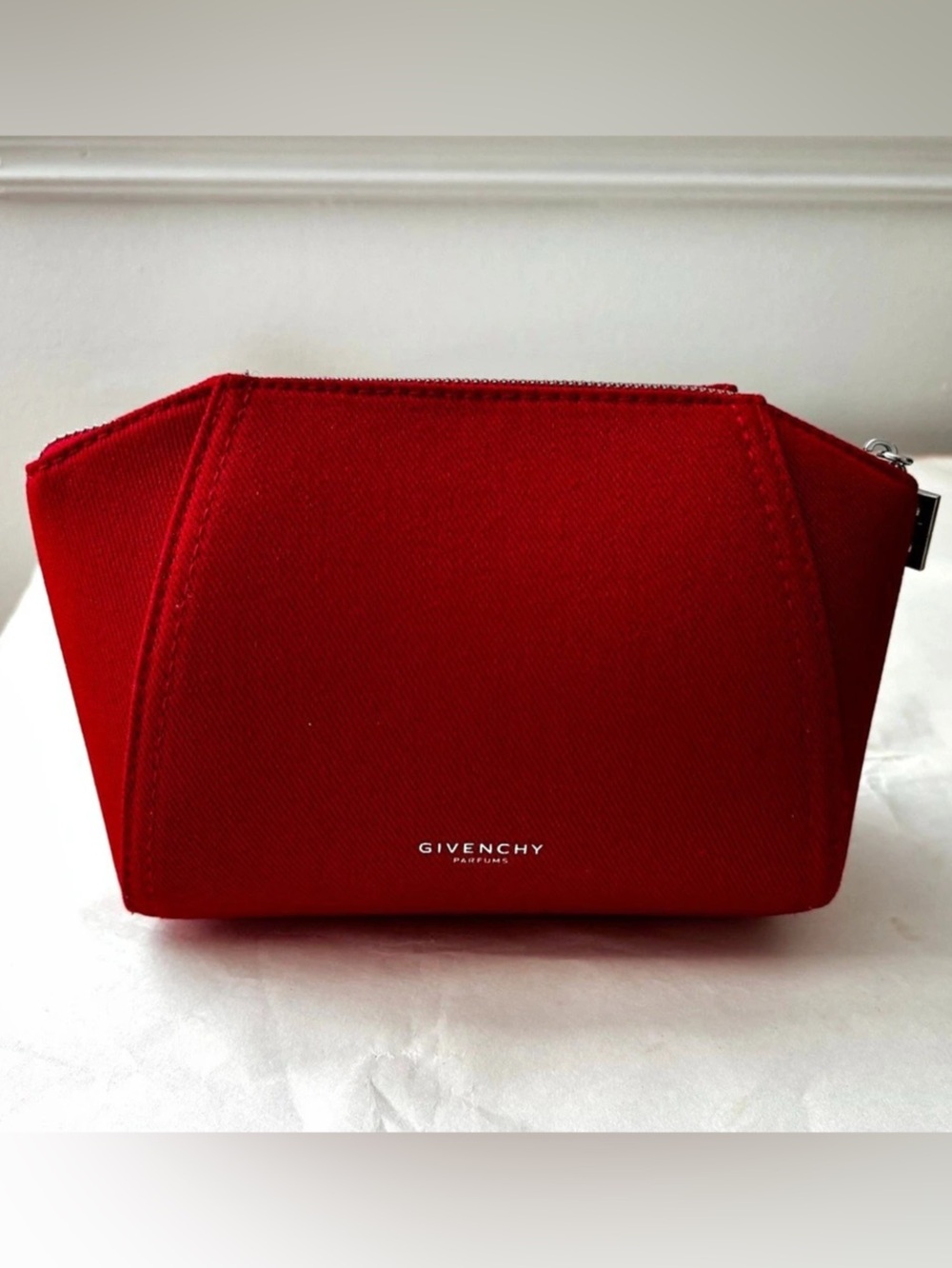 Givenchy Parfums Red 4G Logo Cosmetic Pouch